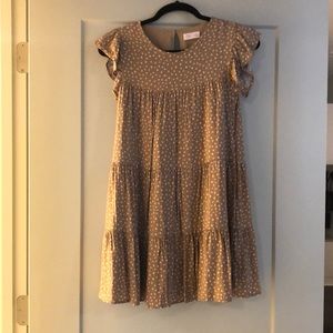 Pink Lily Dotted Taupe Dress